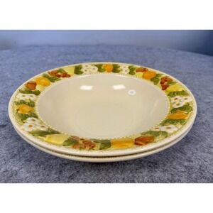 Vintage Vernon Ware by Metlos "Della Robbia" Pattern Serving Bowls Handmade